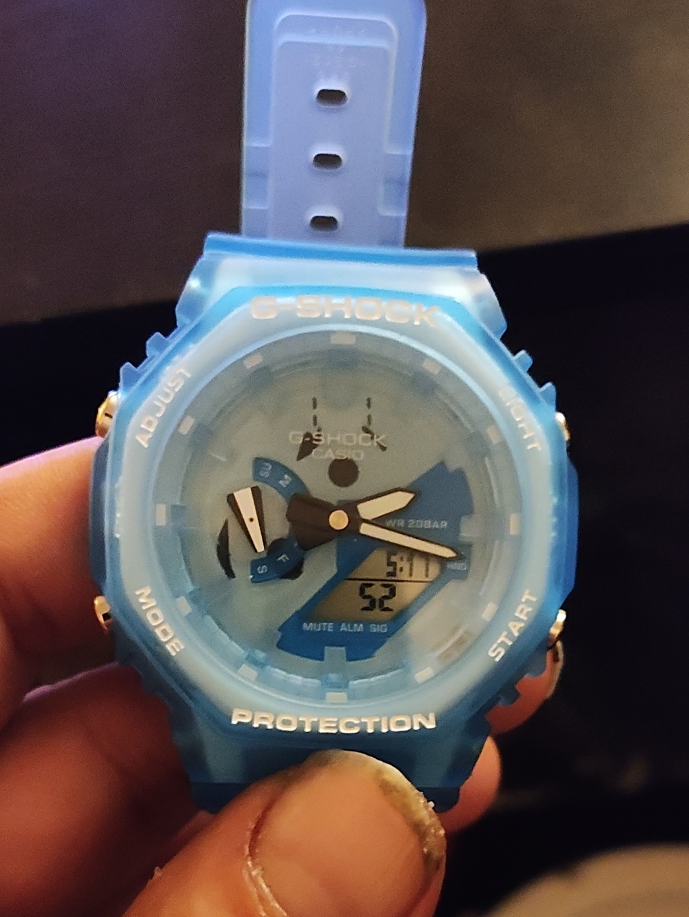 Casio G-Shock Light Blue Resin Analog-Digital Watch